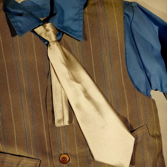 Boys 4 piece set  Size 4  Shirt  Vest  Tie  Dress Pants   Gray Pattern  Blue NWT - Picture 10 of 11